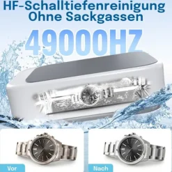 Clearance Rengöringsmedel, 640 ml 49000 Hz, 40 W smyckesrengörare, 3 timerinställningar, kan användas för att rengöra smycken, glasögon