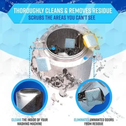 Sale Rengöringsmedel för tvättmaskin, avkalkning 24-pack. Rengör insidan av trumman och tvättmaskinens tätning