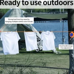 Outlet Rengöringsrep, hopfällbar utomhus, 10 m rese rengöringsrep, tvättlina för camping, trädgård eller resor