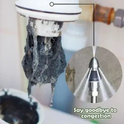 Best Rengöringsverktyg för avlopp Högtrycksmunstycke, avloppsborrar, verktyg för muddring och rengöring av avloppsrör för att rensa rör 1pcs