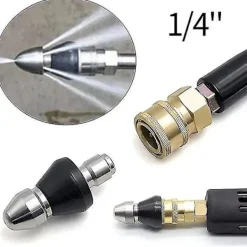 Best Rengöringsverktyg för avlopp Högtrycksmunstycke, avloppsborrar, verktyg för muddring och rengöring av avloppsrör för att rensa rör 1pcs