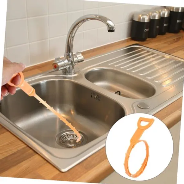 Sale Rensrörsrensare Avloppsrör Avloppskrok Avloppsrensningsverktyg Orange Plast