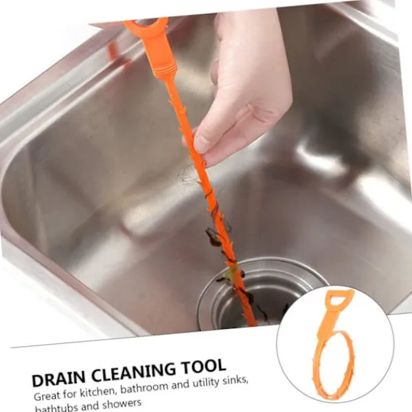 Sale Rensrörsrensare Avloppsrör Avloppskrok Avloppsrensningsverktyg Orange Plast