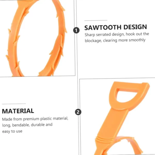 Sale Rensrörsrensare Avloppsrör Avloppskrok Avloppsrensningsverktyg Orange Plast