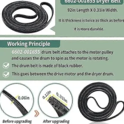 New Reparationssats för torktumlare inkluderar DC97-16782A torkvals, DC93-00634A spännrulle, 6602-001655 D