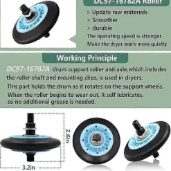 Discount Reparationssats för torktumlare inkluderar DC97-16782A torkvals, DC93-00634A spännrulle, 6602-001655 D