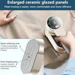 Best Rese Mini Steamer Portabel LED Klädångare - 6 Smarta Lägen - 9s Express Uppvärmning - 1200w Klädångare - Guld