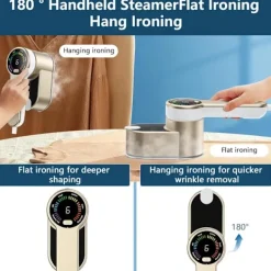 Rese Mini Steamer Portabel LED Klädångare - 6 Smarta Lägen - 9s Express Uppvärmning - 1200w Klädångare - Guld