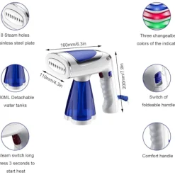 Sale EDO MART Reseplaggsångare, ångstrykjärn, 25 sekunders värme, ministorlek (med 250 ml vattentank)