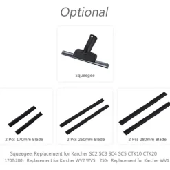 Discount Reservdelar för fönstertvätt - 2 st 280 mm gummiskrapor, tillbehör för Kärcher WV2 WV5