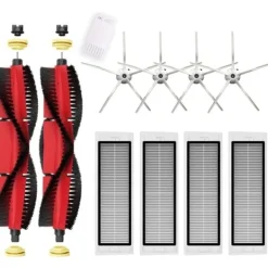 Sale Reservdelar Tillbehör för Xiaomi Roborock S5 MAX, S6 Pure, S6 max V, S50 Dammsugare 2 Rullborstar 4 Sidoborstar 4 HEPA Filter (Vit)