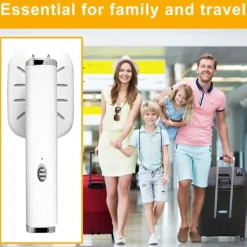 Outlet Resjärn, hopfällbart handhållet ångstrykjärn, roterbart minijärnångare, rynkborttagare, torr och våtstrykning för kläder Hemresor 21,6×7,2cm White