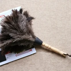 Outlet Reusable Ostrich Feather Duster with Anti-Static Wooden Handle
