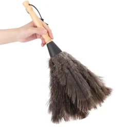 Outlet Reusable Ostrich Feather Duster with Anti-Static Wooden Handle