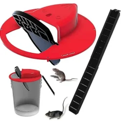 Sale Reusable Smart Mouse Rat Trap Plastic Flip Slide Bucket Lid Humane Or Lethal Trap Door Style Multi Catch Red