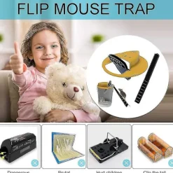 Sale Reusable Smart Mouse Rat Trap Plastic Flip Slide Bucket Lid Humane Or Lethal Trap Door Style Multi Catch Red