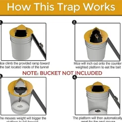 Sale Reusable Smart Mouse Rat Trap Plastic Flip Slide Bucket Lid Humane Or Lethal Trap Door Style Multi Catch Red