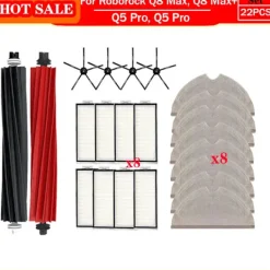 Clearance Roborock Q5 Pro, Q5 Pro+, Q8 Max, Q8 Max+ Reservdelar Huvudborste Sidoborste Hepa Filter Mopp Dammpåse Tillbehör