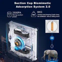 LIECTROUX Robot Fönsterskrapa - - YW710 - Dubbel Spraying - Röstassistent - Hastighet 3,5 minm Vit