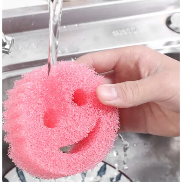 Hot Rolig Skrubbdisk Tråkigt Ansikte, Fläck- och Luktborttagande Honungskakssvamp, Hållbar Rengöringsduk för Hemmakök, Plastsvamp (Set med 3) | Fyndiq Yellow+blue+red