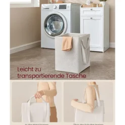 Clearance Rootz Living Rootz badrumsskåp med tvättkorg - Förvaringsenhet - Organiseringsställ - MDF & polyestertyg - 40 cm x 40 cm x 80,2 cm