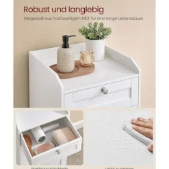 Clearance Rootz Living Rootz badrumsskåp med tvättkorg - Förvaringsenhet - Organiseringsställ - MDF & polyestertyg - 40 cm x 40 cm x 80,2 cm