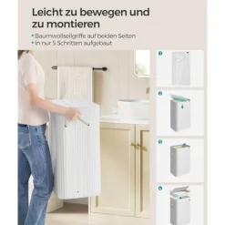 Discount Rootz Living Rootz Bamboo Klädkorg - Tvättkorg - Tvättorganisator - Lättvikt - 31,5 cm x 42,5 cm x 61 cm