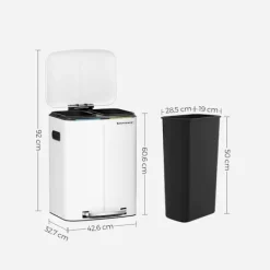 Outlet Rootz Living Rootz soptunna - soptunna - soptunna - soptunna - återvinningskärl - utomhus soptunna - inomhus soptunna - kök soptunna - kontorssoptunna - vit - 44,5 | Fyndiq