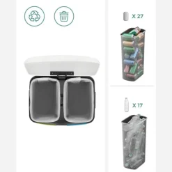 Outlet Rootz Living Rootz soptunna - soptunna - soptunna - soptunna - återvinningskärl - utomhus soptunna - inomhus soptunna - kök soptunna - kontorssoptunna - vit - 44,5 | Fyndiq