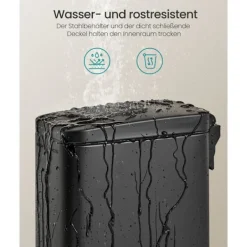 Online Rootz Living Rootz Steel Cosmetic Bin - Svart färg - Pedal Bin - 5 liters kapacitet - 29,9 cm x 14,4 cm x 29 cm - Elegant design - Miljövänlig