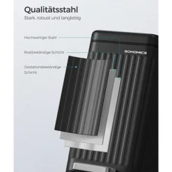 Discount Rootz Living Rootz Steel Cosmetic Bin - Sminkhållare - PP-plasthink - 10 liters kapacitet - 33,5 cm x 16,8 cm x 34,5 cm - Bläck svart