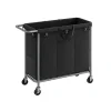 Rootz Living Rootz Tvättkorg 3 Fack 200L - Kåpa med hjul - Organizer Bin - Oxford Tyg - 91cm x 39cm x 81cm