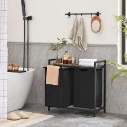 Online Rootz Living Rootz Tvättkorg - Kompakt tvättkorg - Bärbar tvättkorg - Snygg tvättkorg - Tvättkorg med utdragbara tvättpåsar - Tvättkorg - Vintage Brun-Svart - 73 x | Fyndiq