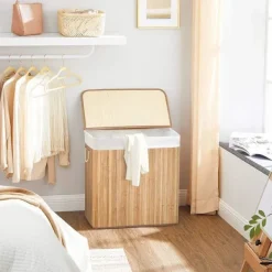 Hot Rootz Living Rootz Tvättkorg - Kompakt tvättkorg - Bärbar tvättkorg - Snygg tvättkorg - Korg - Tvättkorg - Naturlig - 60 x 40 x 61,5 cm