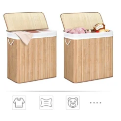 Hot Rootz Living Rootz Tvättkorg - Kompakt tvättkorg - Bärbar tvättkorg - Snygg tvättkorg - Korg - Tvättkorg - Naturlig - 60 x 40 x 61,5 cm