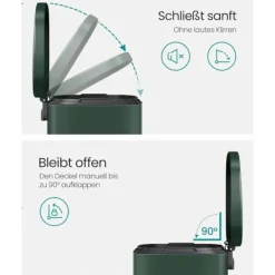 Online Rootz Living Rootz vintage grön stålsoptunna - soptunna - sopkorg - stål- och plastkonstruktion - 43,2 cm x 37,1 cm x 63,2 cm