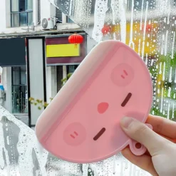 New Rosa Mini Glasrakel, Tecknad Duschskrapa, Liten Plastskrapa, Fönsterskrapa, Lätt att Rengöra Fönsterspegel