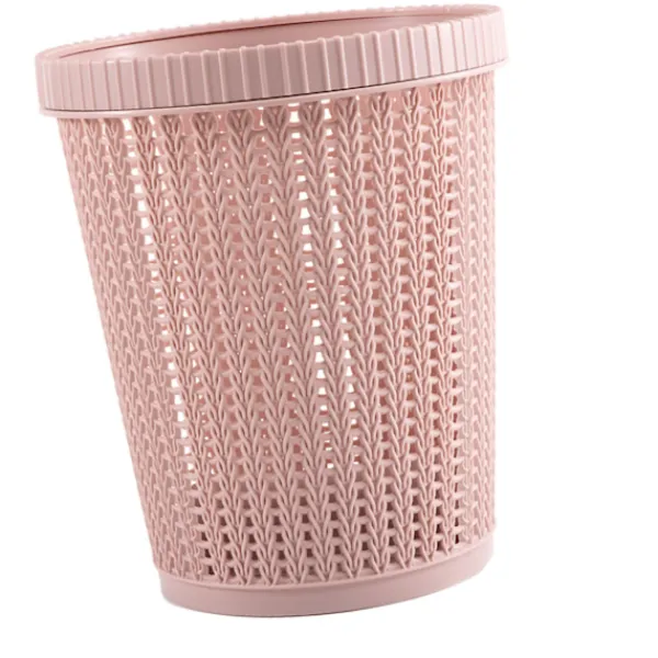 Outlet Rosa Plast Papperskorg Imitation Rotting Rund Avfallskorg Locklös Papperskorg