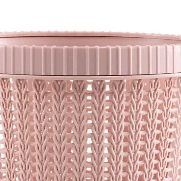 Outlet Rosa Plast Papperskorg Imitation Rotting Rund Avfallskorg Locklös Papperskorg