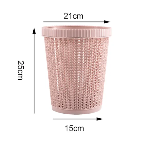 Outlet Rosa Plast Papperskorg Imitation Rotting Rund Avfallskorg Locklös Papperskorg