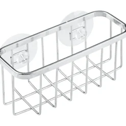 Clearance Rostfri diskho med sugpropp, organiseringskorg, diskhohållare för svampar, skrubbar, tvål