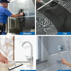 Discount Rostfri duschskrapa, 25 cm duschskrapa utan borrning