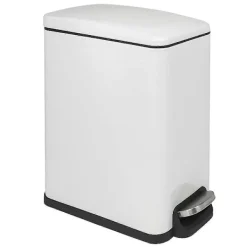 Best Rostfri stål soptunna med lock, mjukstängande, avtagbar inre soptunna, smal liten soptunna