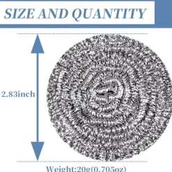 New Rostfri Stålskrubber Skrubb Svampar Rengöring Grytor och Pannor och Stålull för Kök Badrum, Sex