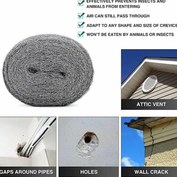 Rostfri stålull 0000 Kvalitet tråddyna mjuk, flexibel, återanvändbar för rengöring, polering, glas, fönster, kakel, trä, metall, koppar, mässing