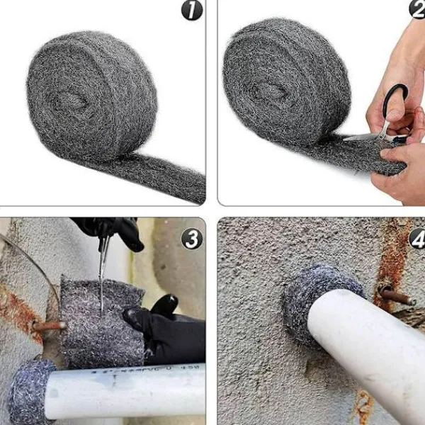 Rostfri stålull 0000 Kvalitet tråddyna mjuk, flexibel, återanvändbar för rengöring, polering, glas, fönster, kakel, trä, metall, koppar, mässing