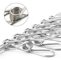 Clearance Rostfri strumptork med 36 klämmor, vindtätt rektangulärt litet torkställ med klämmor för strumpor