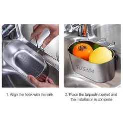 Outlet unbranded Rostfritt Stål Diskbänksil Korg Multifunktionell Skräpfilter för Kök och Badrum—max