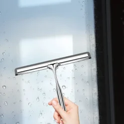 Online Rostfritt stål duschskrapa, duschskrapa med krok, inget hål, badrum