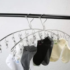 Outlet Rostfritt stål galge strumpor torktumlare galge med 10 klämmor för tyg Di